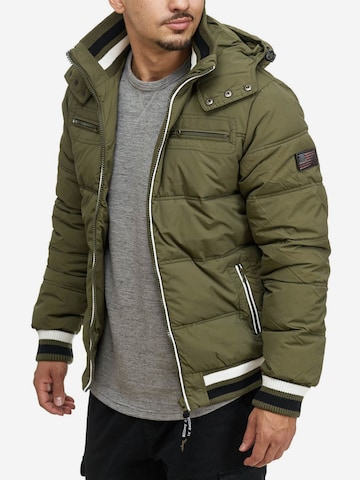 INDICODE JEANS Winter Jacket ' Marlon ' in Green: front