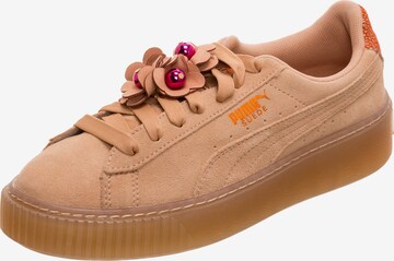 Baskets basses 'Suede Platform Flower Tassel' PUMA en orange : devant