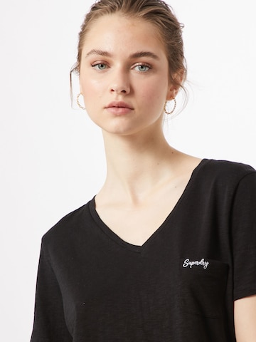 Superdry Koszulka 'OL ESSENTIAL VEE TEE' w kolorze czarny