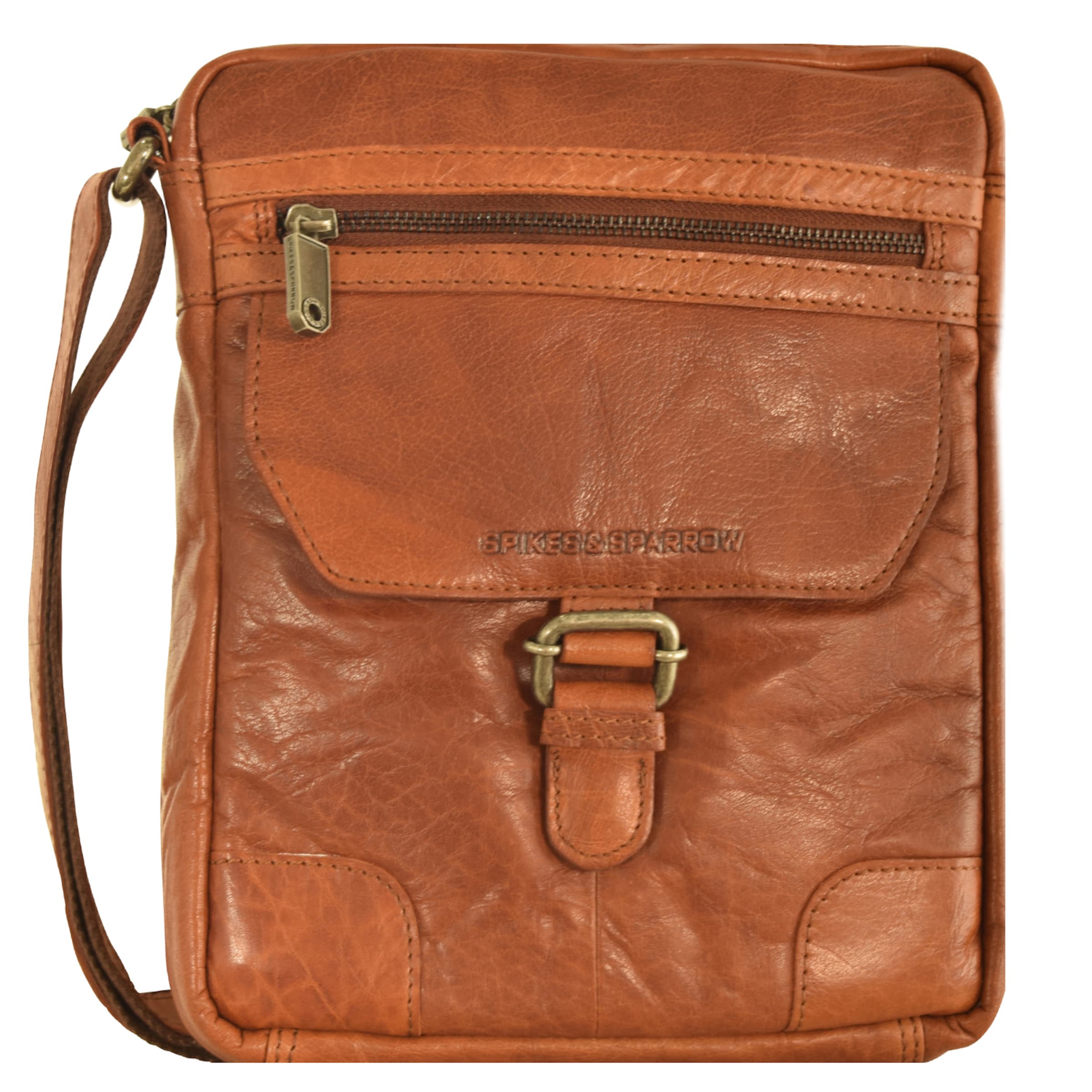 Spikes & Sparrow Schoudertas in Bruin: voorkant