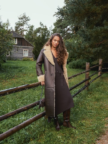 Leather Winter Coat Look