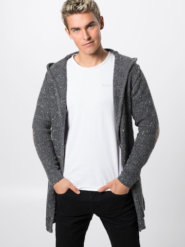 Key Largo Knit Cardigan 'Terence' in Grey: front