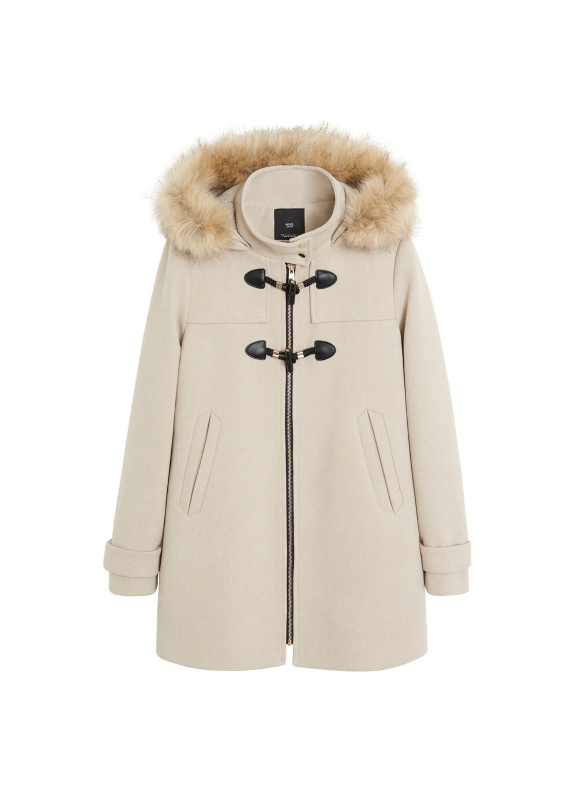 MANGO - Mantel 'woolperk' in nude