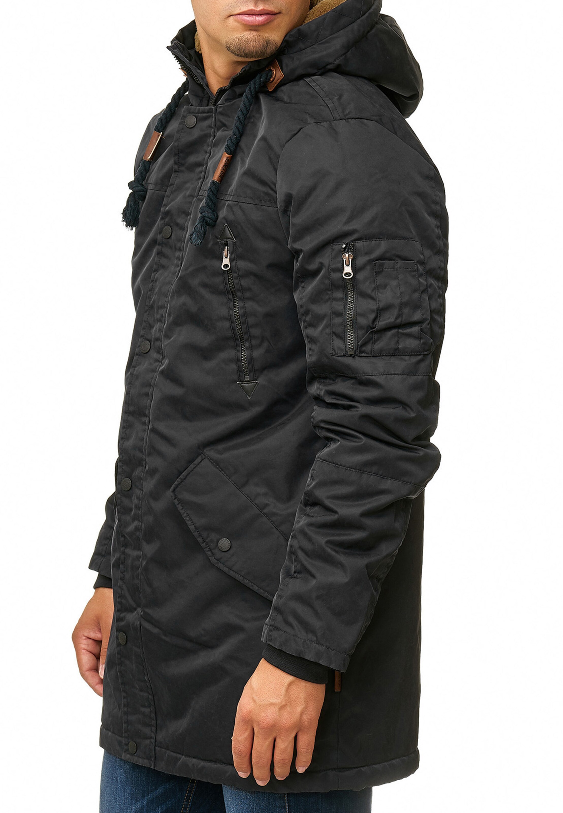 INDICODE JEANS Parka 'Bardsley' in Schwarz