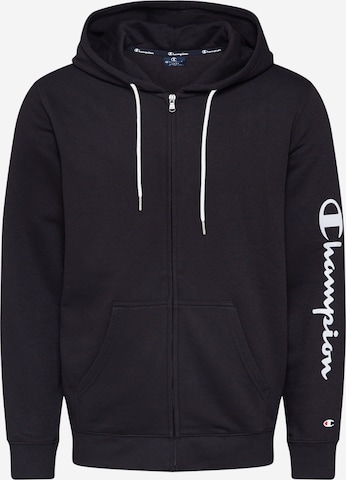 Champion Authentic Athletic Apparel Sweatjacke in Schwarz: predná strana