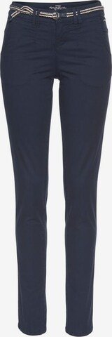 KangaROOS Slimfit Chinohose mit Bindeband in Blau: predná strana