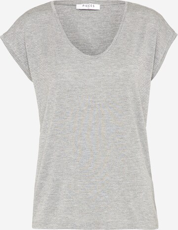 PIECES Shirt 'Billo' in Grey: front