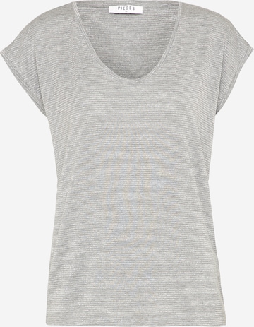 PIECES Shirt 'Billo' in Grey: front