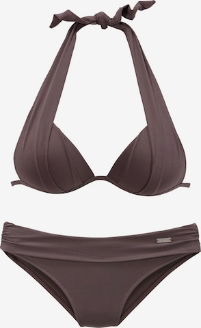 LASCANA Triangle Bikini in Brown: front