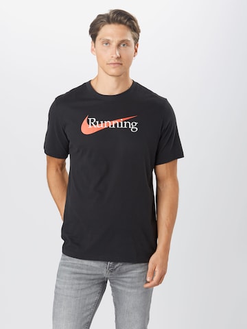 NIKE Klasický střih Funkční tričko – černá: přední strana