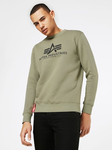 ALPHA INDUSTRIES Sweatshirt in Groen: voorkant