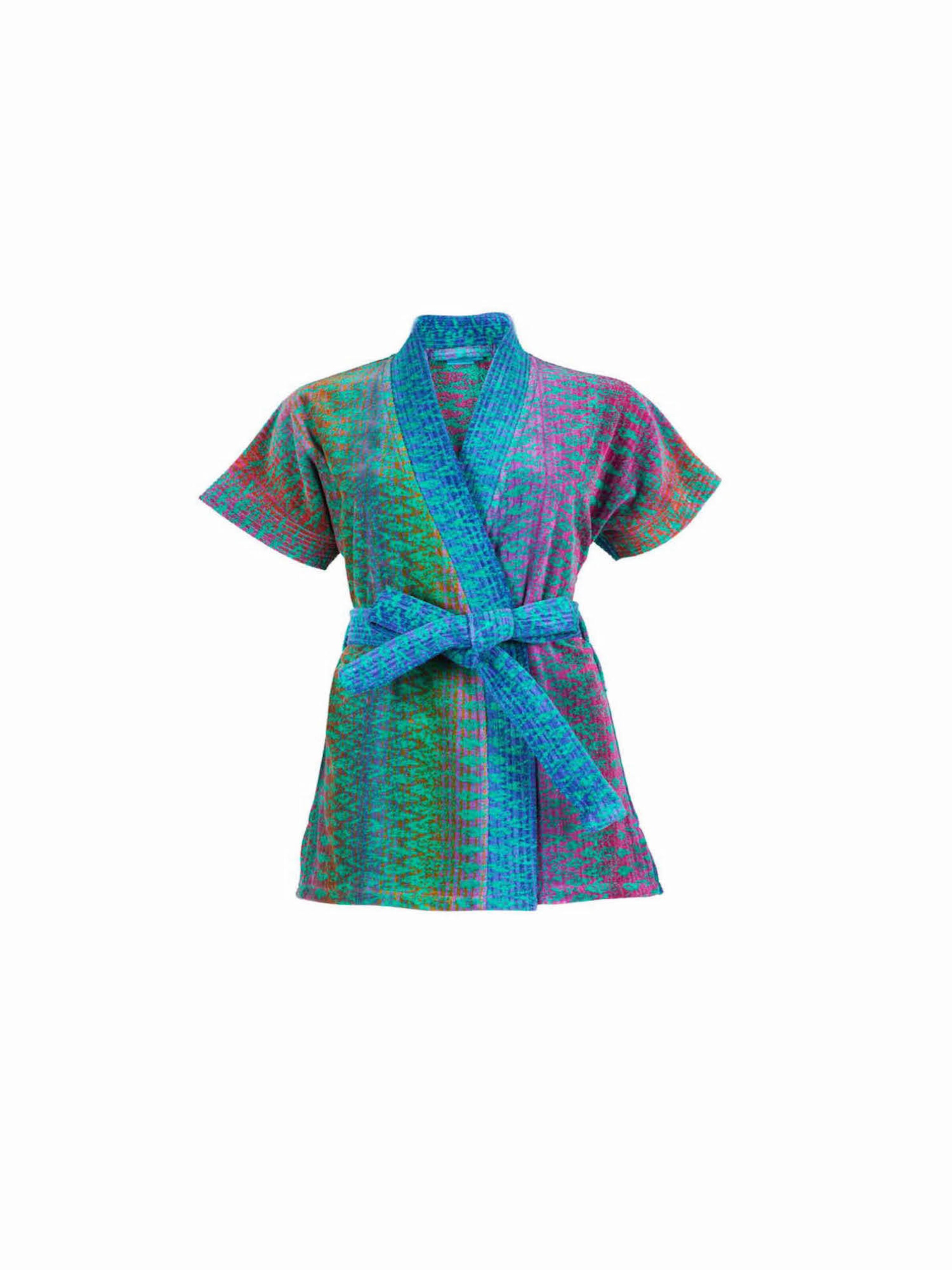 Elaiva - Badjas kort in de kleur Jade groen