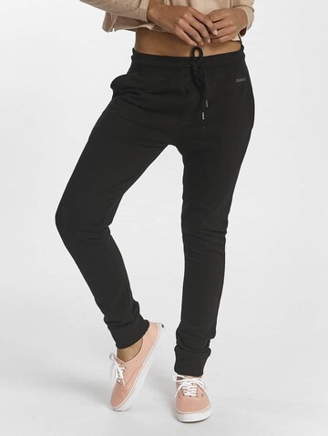 Effilé Pantalon 'Poppy' Just Rhyse en noir : devant