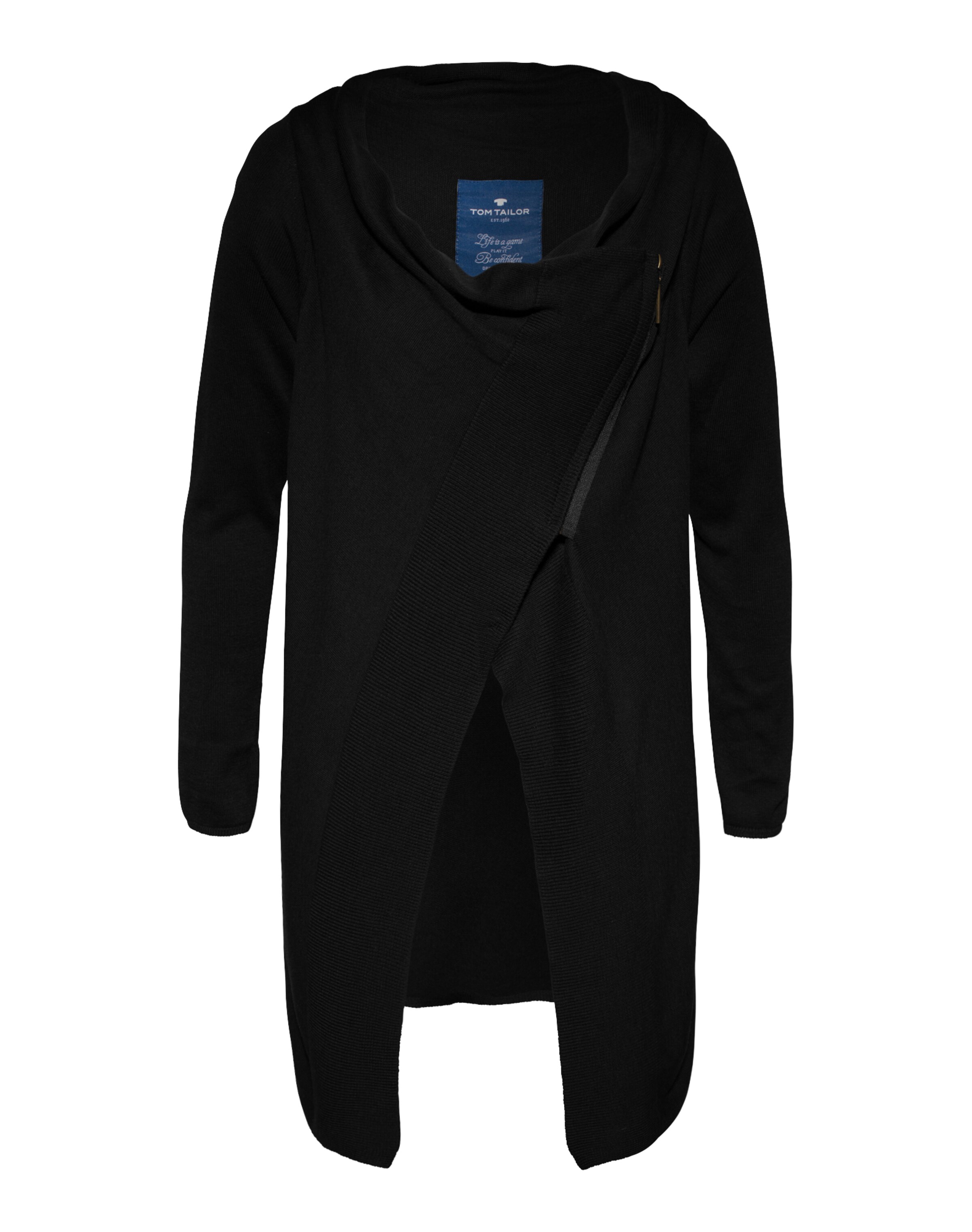 TOM TAILOR Cardigan mit Zipper in schwarz ABOUT YOU