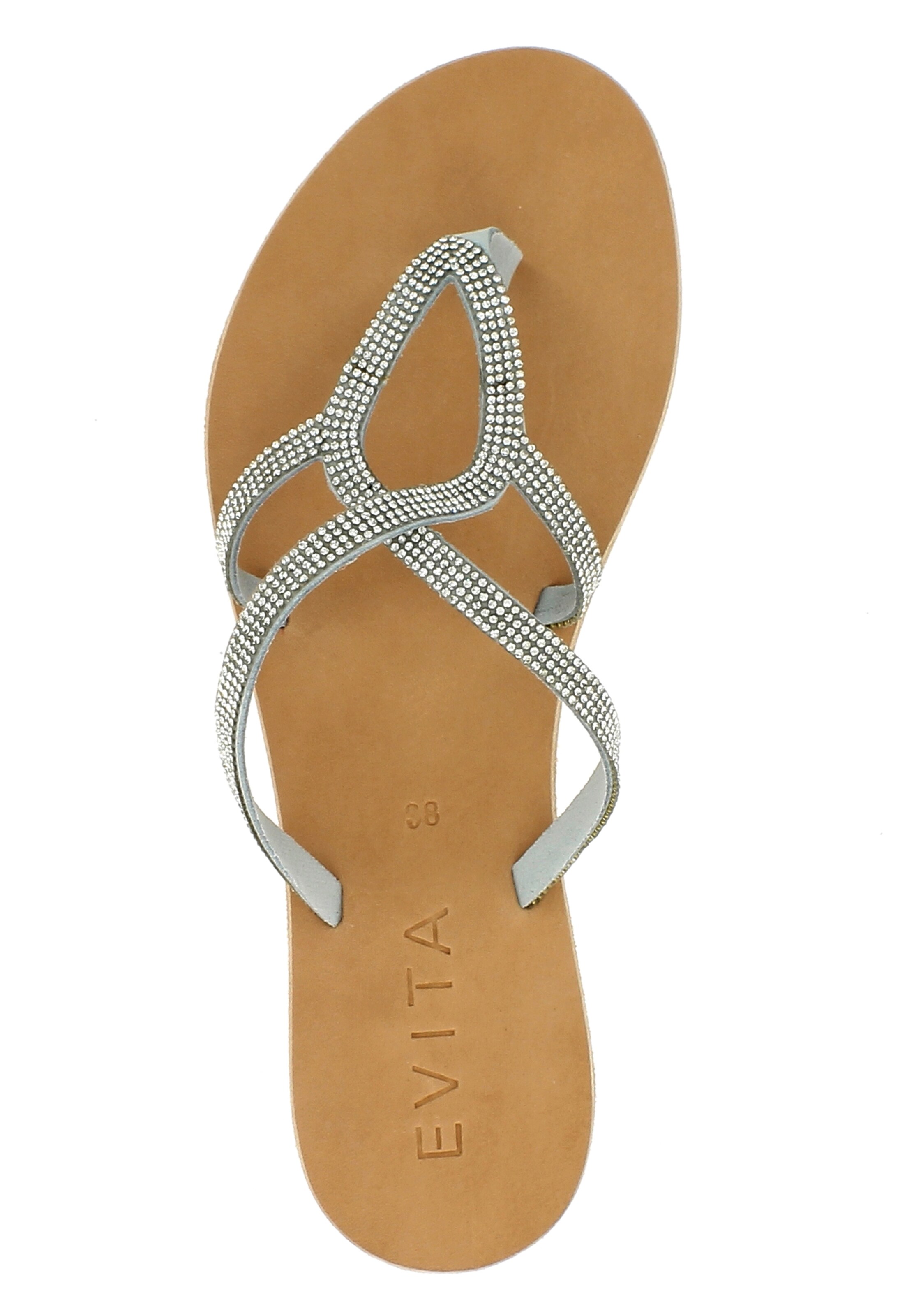 EVITA T-Bar Sandals in Grey