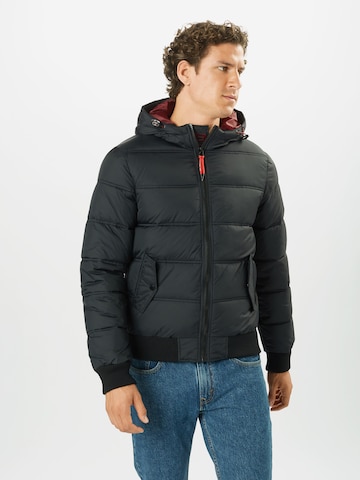 INDICODE JEANS Regular fit Winter jacket 'Adrian' in Black: front