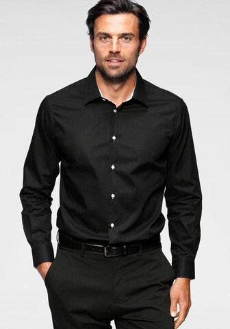 BRUNO BANANI Regular fit Business Shirt in Black: front