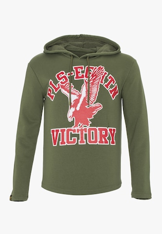 Sweat-shirt PLUS EIGHTEEN en vert : devant