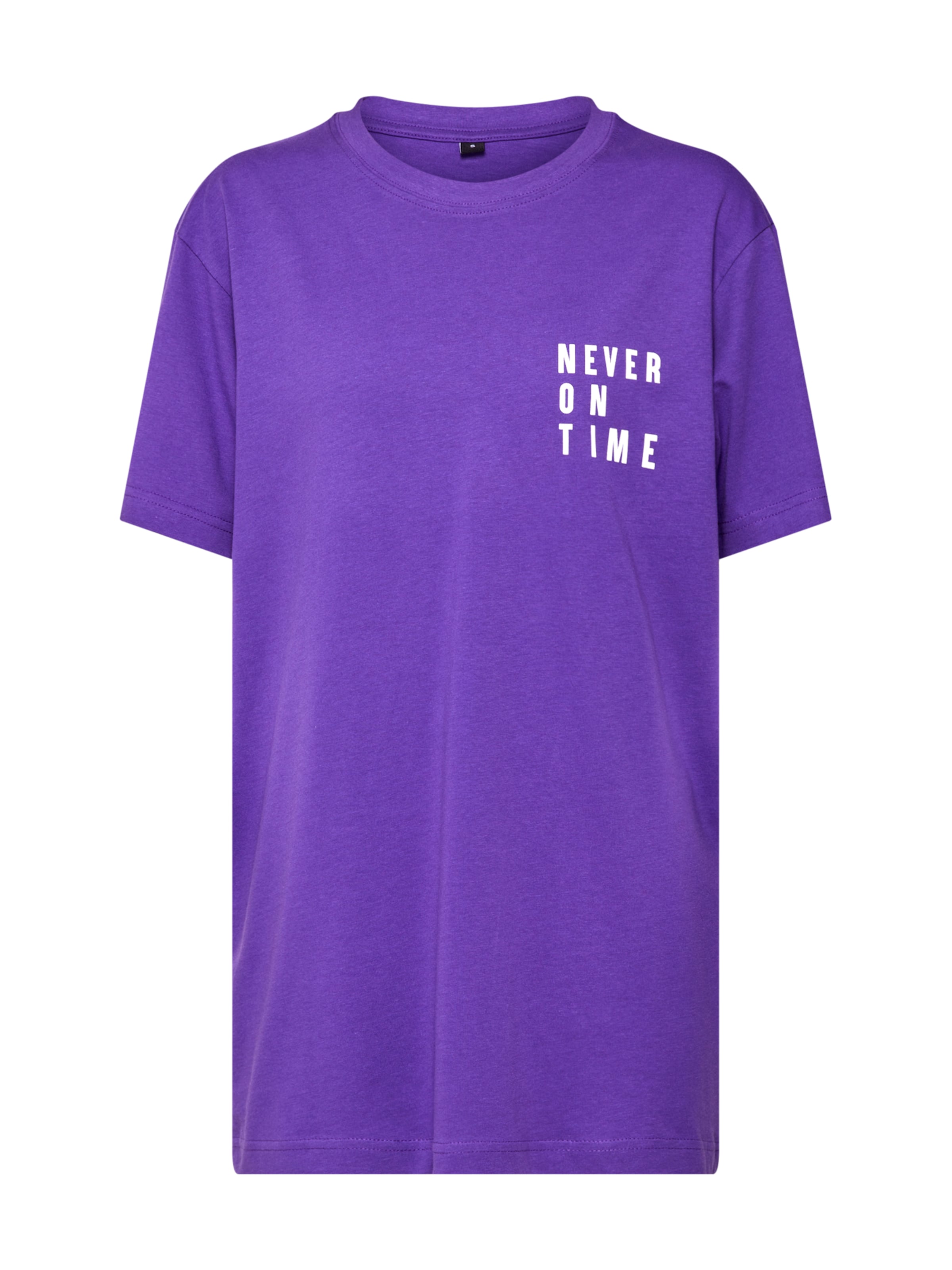 Merchcode Tričko 'Never On Time' - Fialová: predná strana