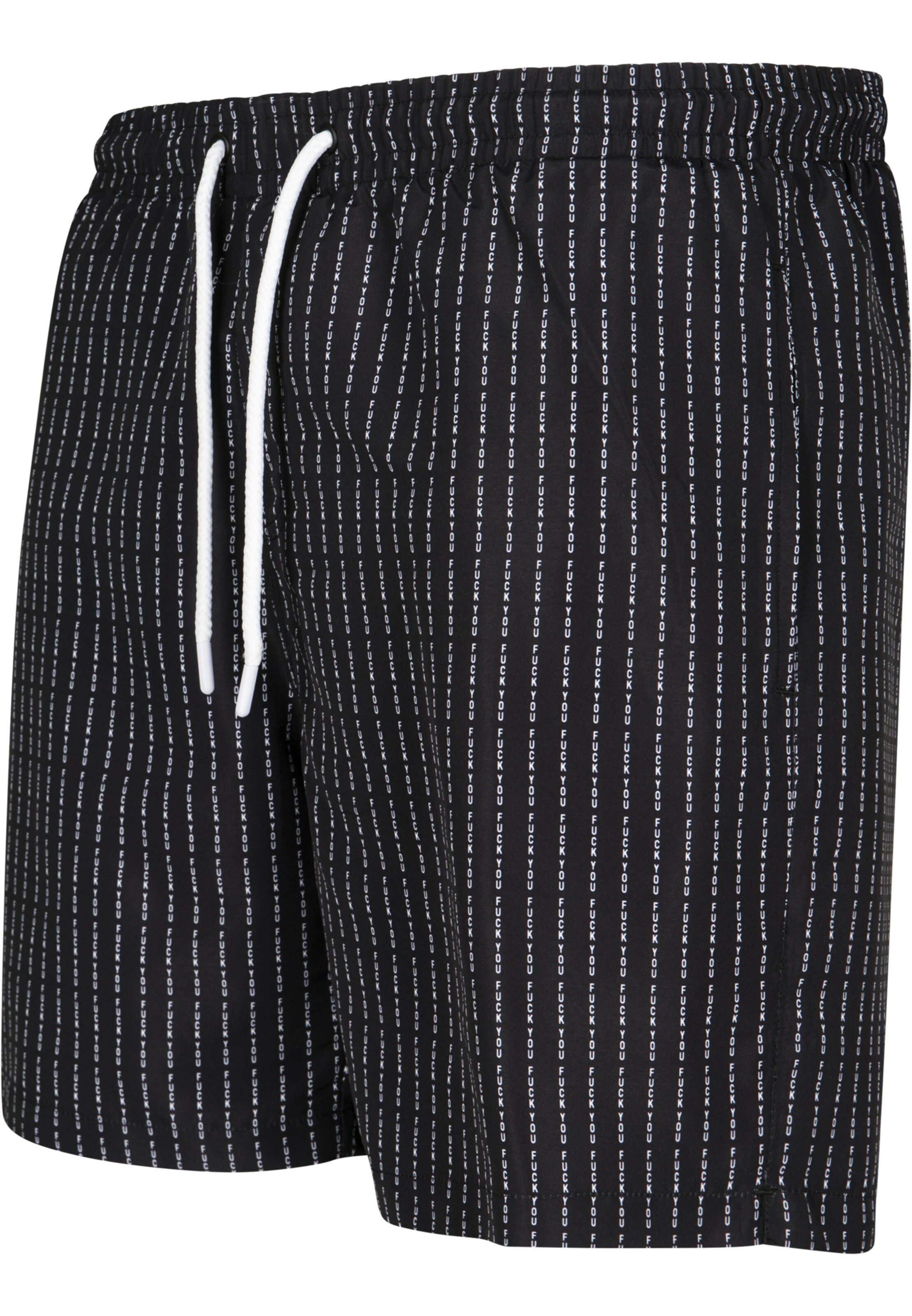 melns Mister Tee Peldšorti 'Fuck You': no priekšpuses