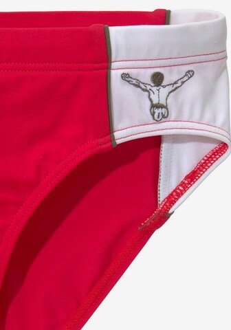 CHIEMSEE Athletic Swim Trunks in Red