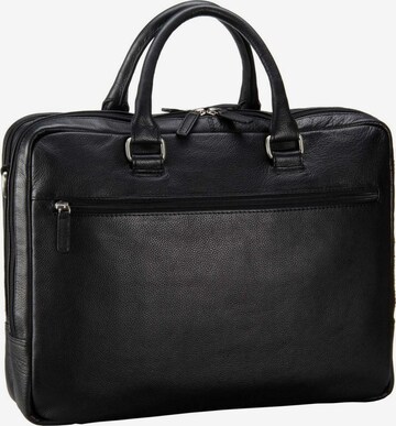 LEONHARD HEYDEN Laptop Bag ' Berlin 7359 Kurzgrifftasche 2 Fächer ' in Black: front