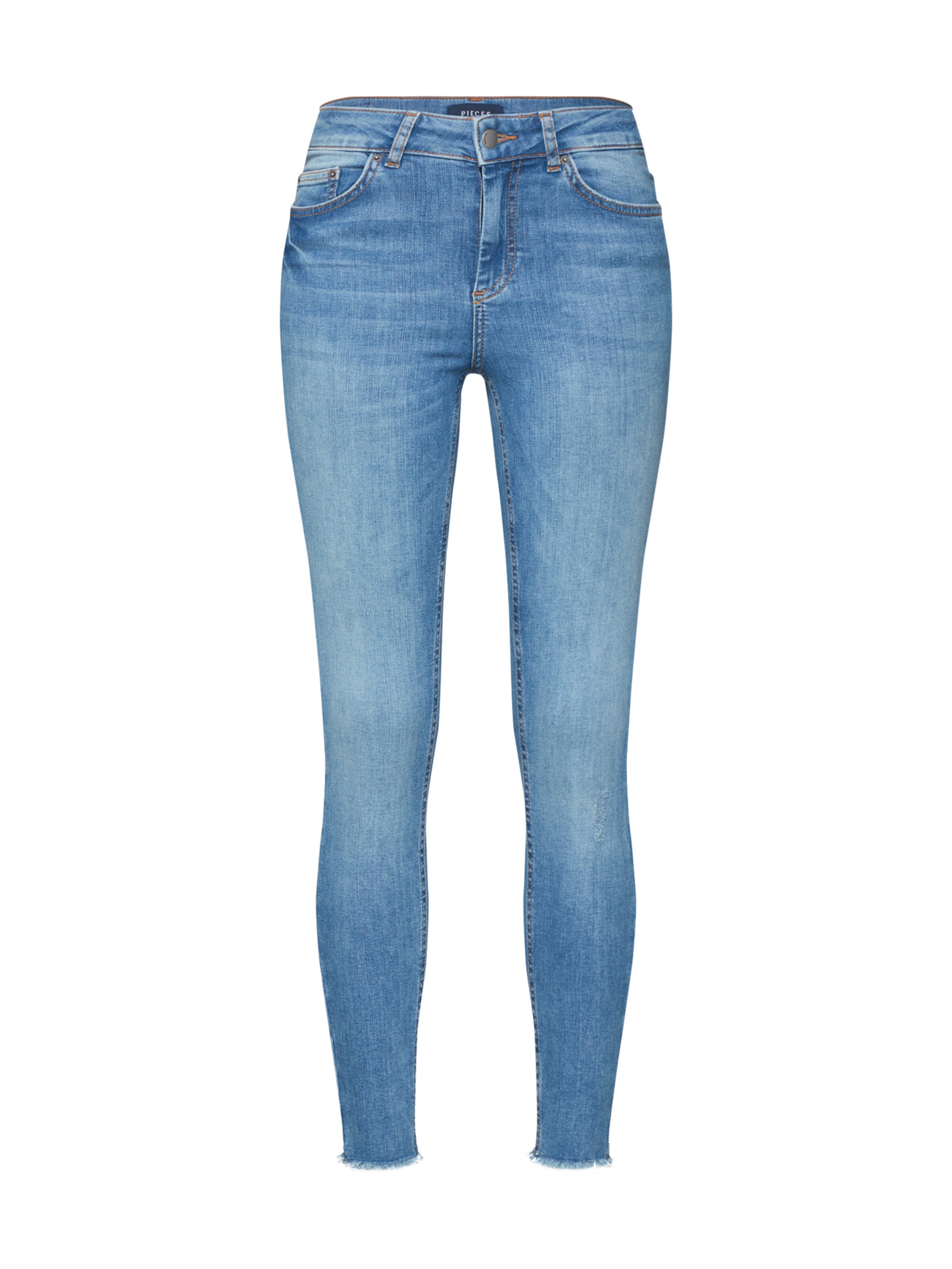 PIECES - Jeans 'PCDELLY MW SKN CRP JNS NOOS' in blue denim