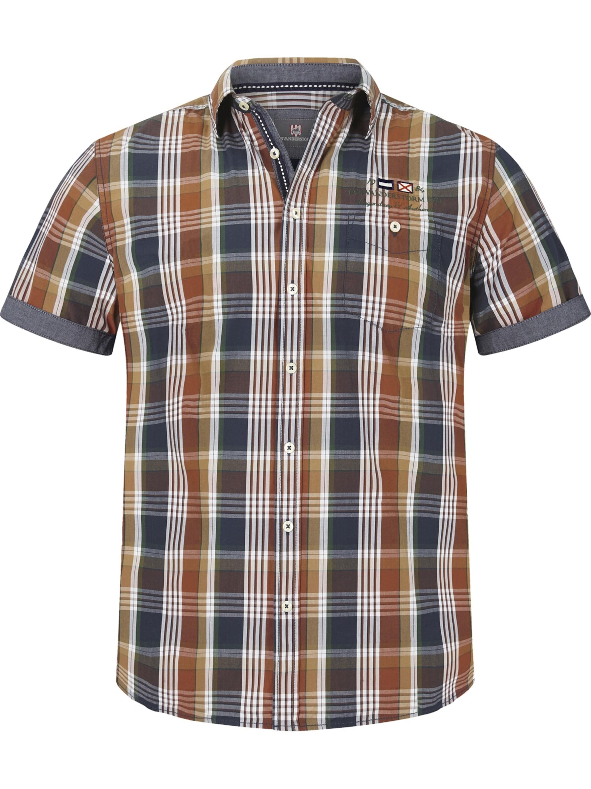 Jan Vanderstorm Comfort Fit Kurzarmhemd 'Reedo' in Braun: Vorderseite