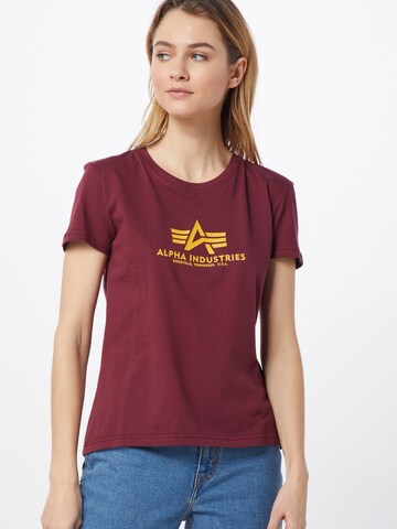 Maglietta 'New Basic T Wmn' di ALPHA INDUSTRIES in rosso: frontale