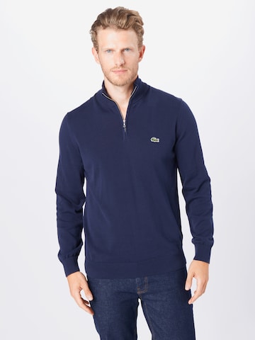 LACOSTE Regular fit Pulover | modra barva: sprednja stran