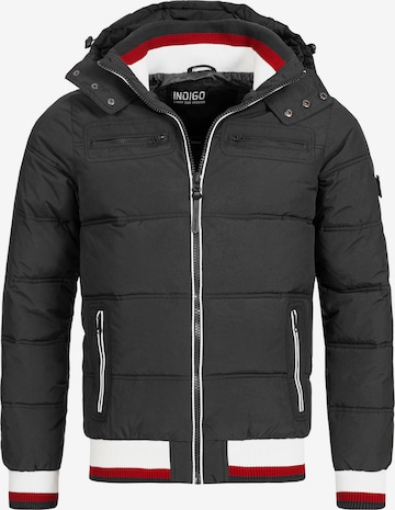 INDICODE JEANS Winter Jacket 'Marlon' in Black: front