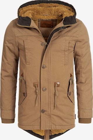 INDICODE JEANS Winter Parka 'Barge' in Brown: front