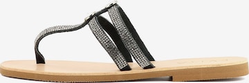 EVITA T-Bar Sandals in Black