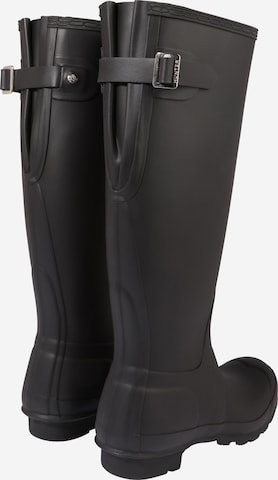 Bottes en caoutchouc 'ORIGINAL BACK ADJUSTABLE' HUNTER en noir : derrière