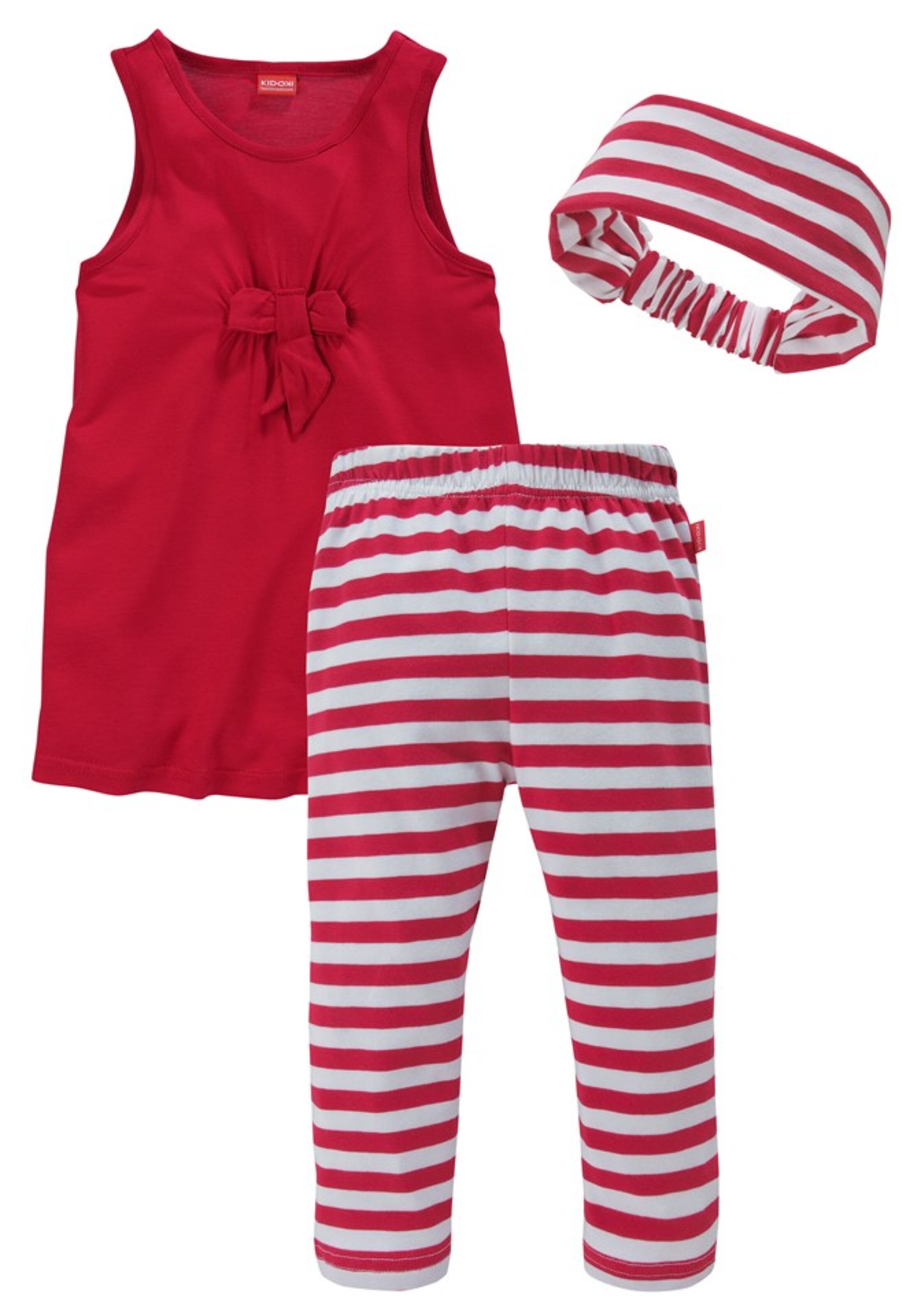 COLORS FOR LIFE Kleid, Leggings & Haarband (Set, 3-tlg.) in Rot: Vorderseite