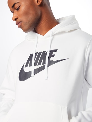 Nike Sportswear Regularny krój Bluzka sportowa 'Club Fleece' w kolorze biały