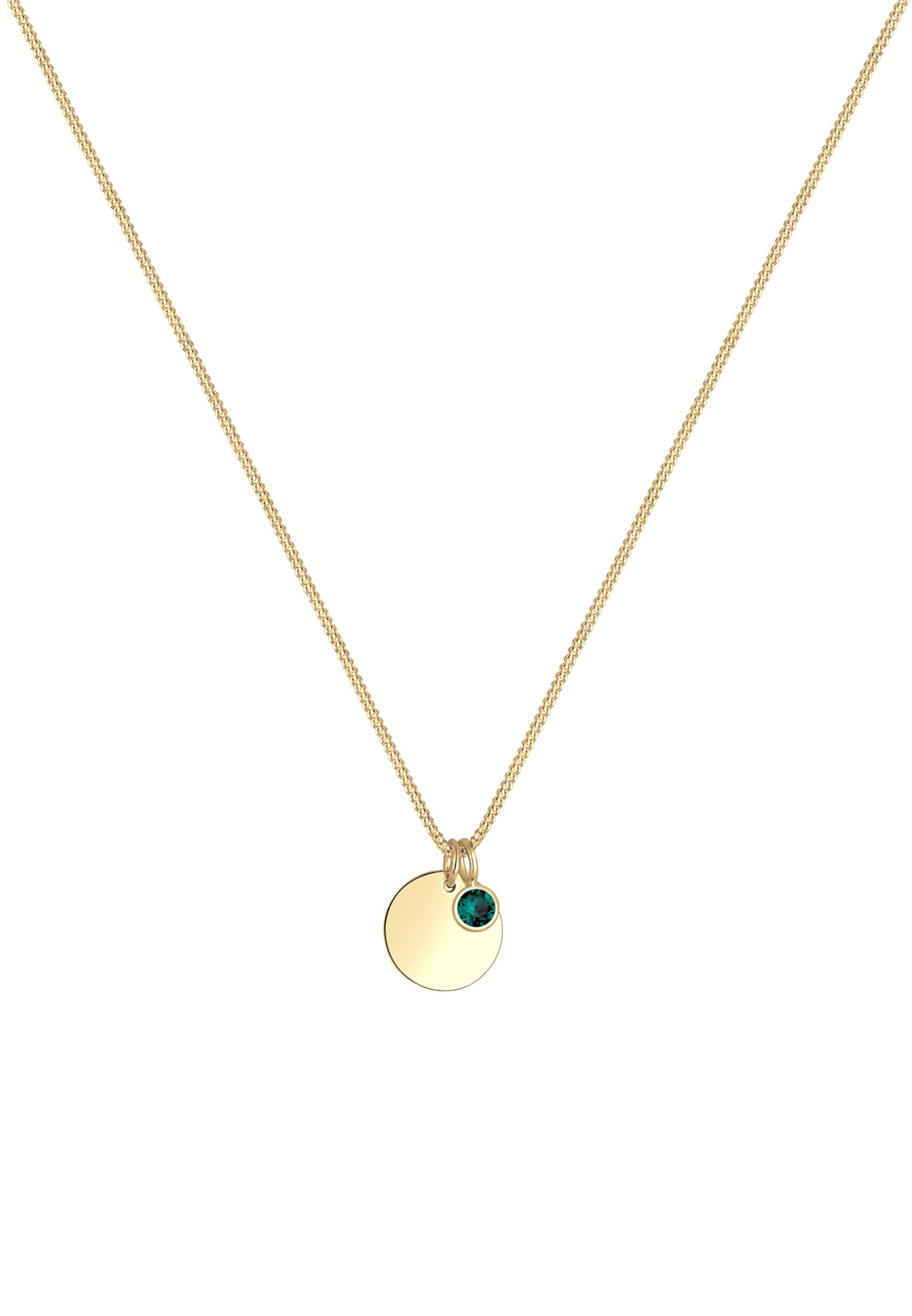 ELLI Ketting 'Geburtsstein' in Goud: voorkant