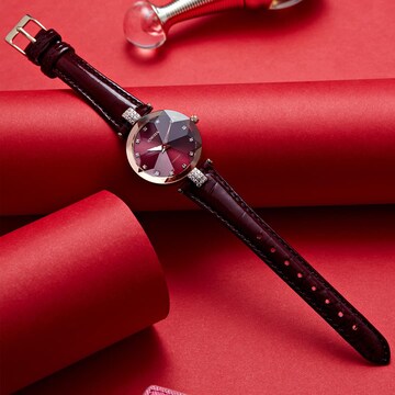 JOWISSA Analoog horloge 'Facet Strass' in Rood