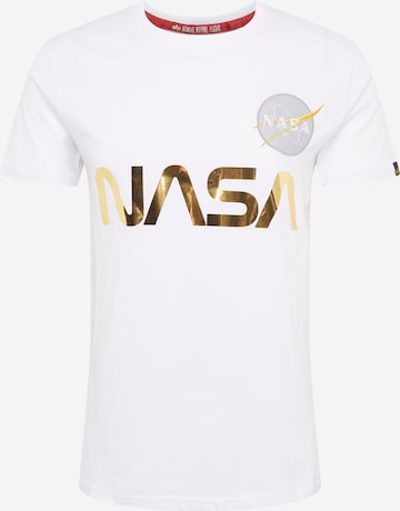 ALPHA INDUSTRIES Koszulka 'NASA Reflective' w kolorze biały: przód