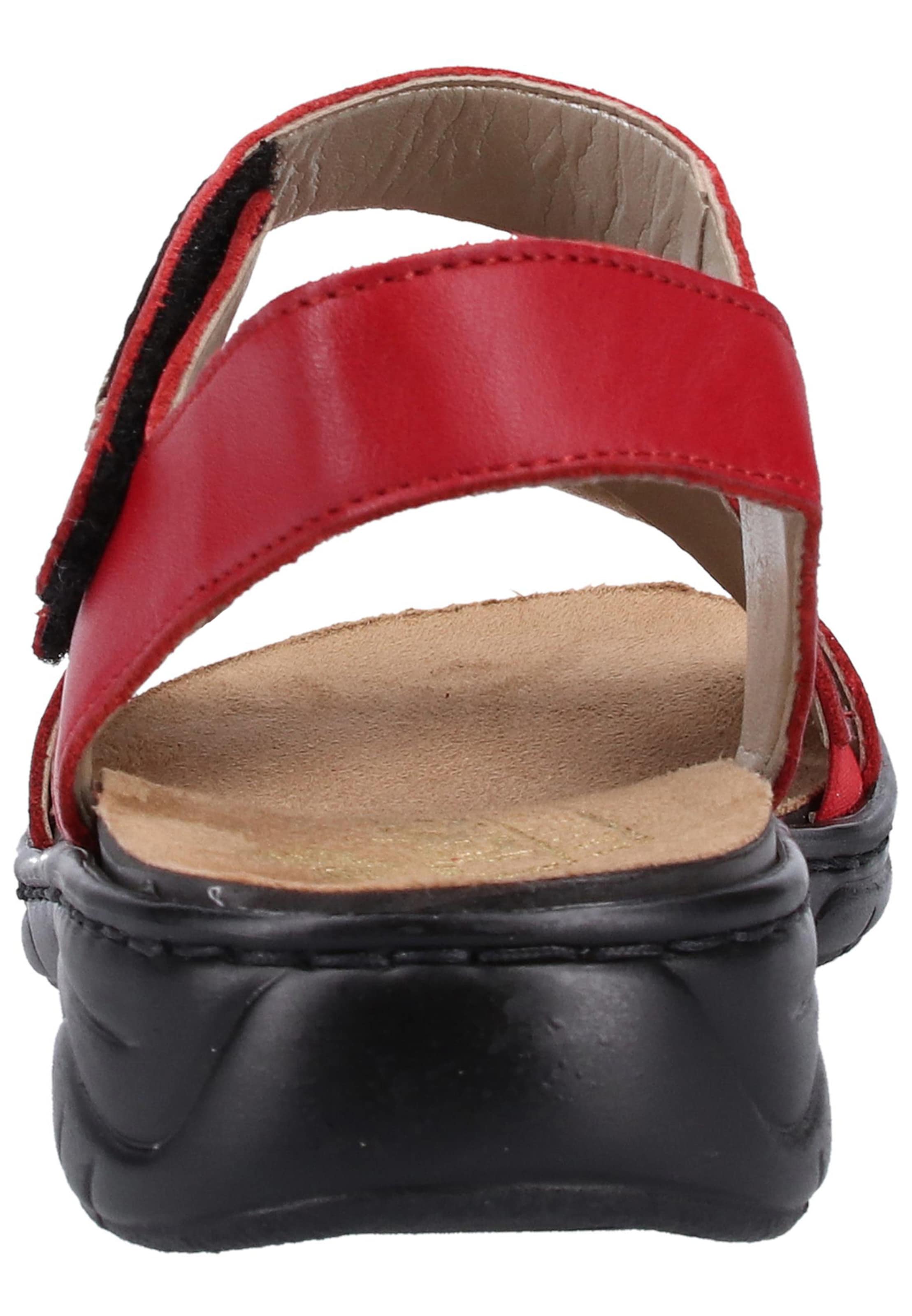 Rieker Strap Sandals in Red