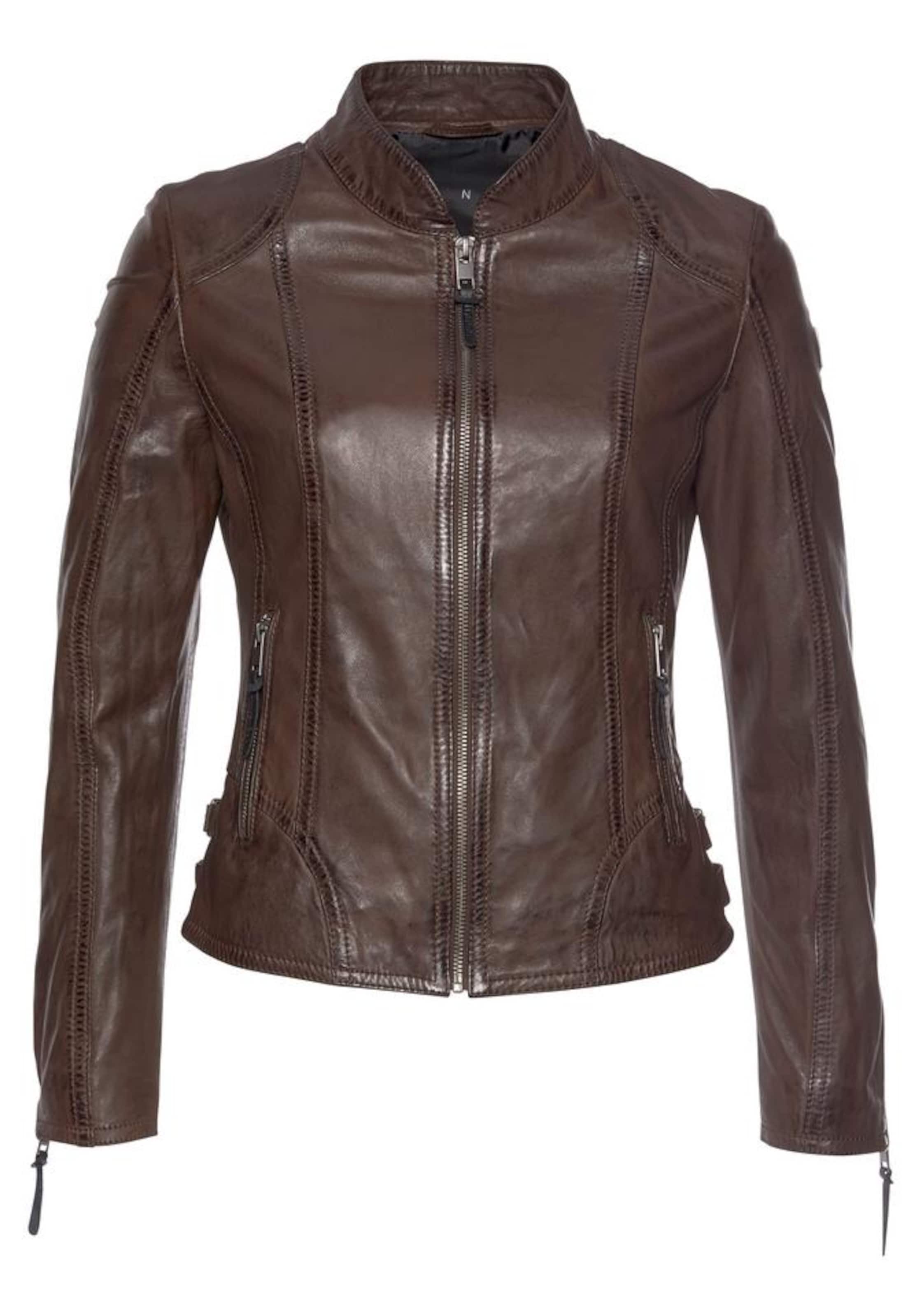 ALPENBLITZ Lederjacke in Braun: Vorderseite