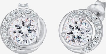 ELLI Earrings 'Kristall Ohrstecker' in Silver: front
