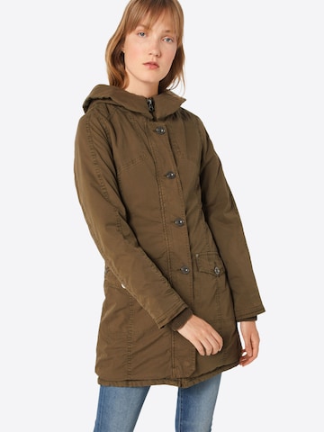 Urban Classics Zimní kabát – zelená: přední strana