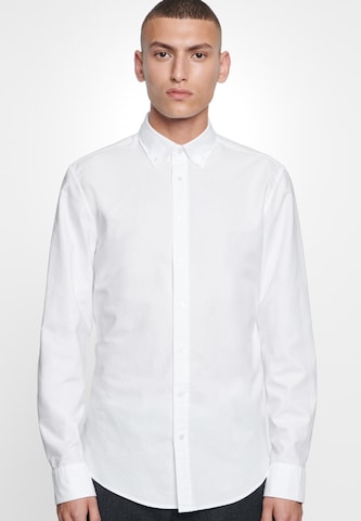 SEIDENSTICKER - Slim Fit Camisa clássica em branco: frente