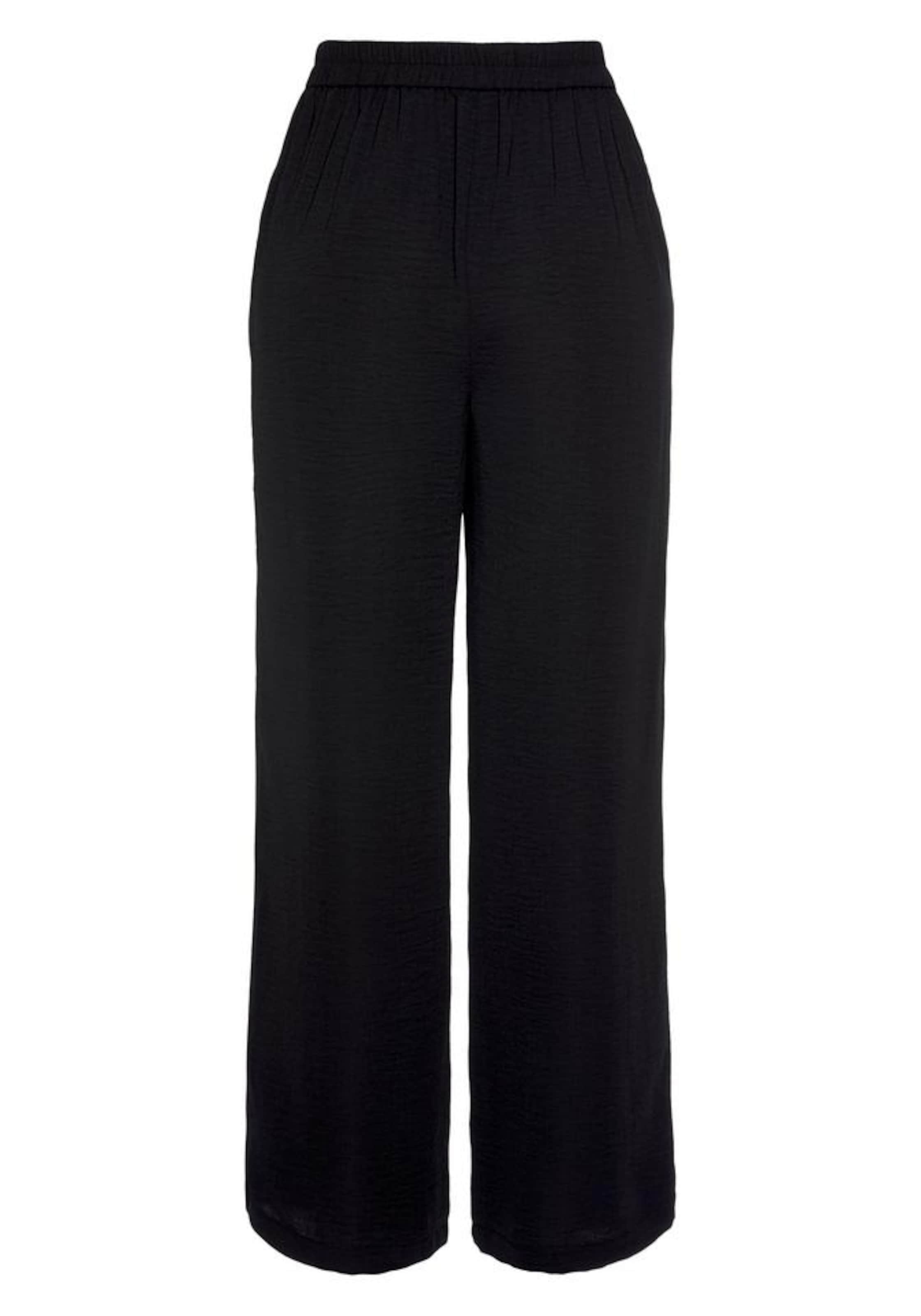 LASCANAWide Leg/ Široke nogavice Hlače - crna boja