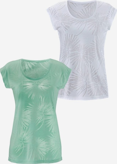 BEACH TIME Μπλουζάκι σε μέντα / λευκό, Άποψη προϊόντος