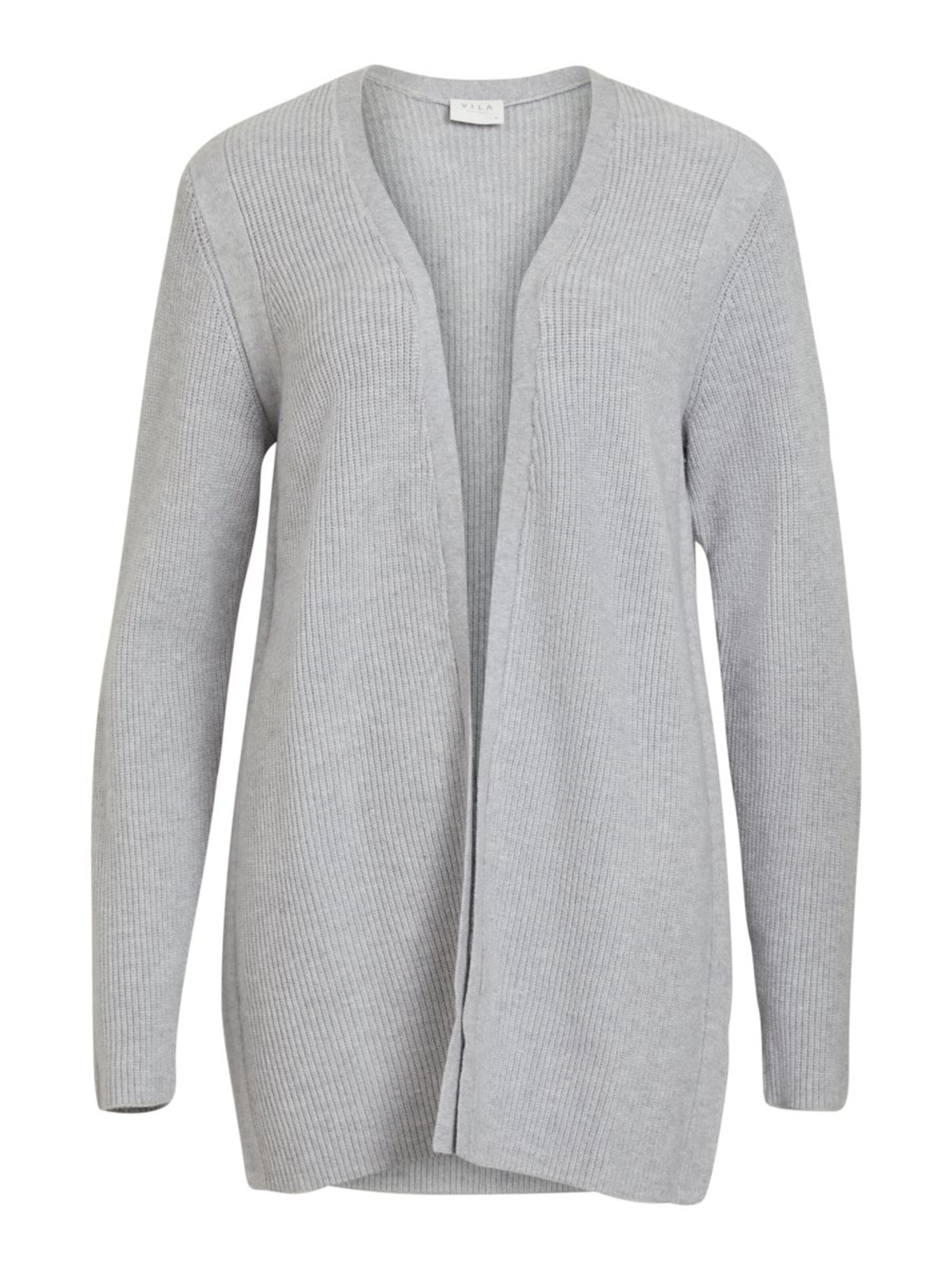 VILA - Gebreid vest 'RIL' in de kleur Lichtgrijs