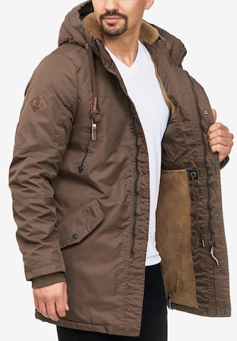 INDICODE JEANS Winter Parka 'Bardsley' in Brown