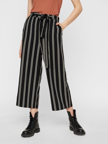 PIECES Wide leg Broek 'Ellie' in Zwart: voorkant