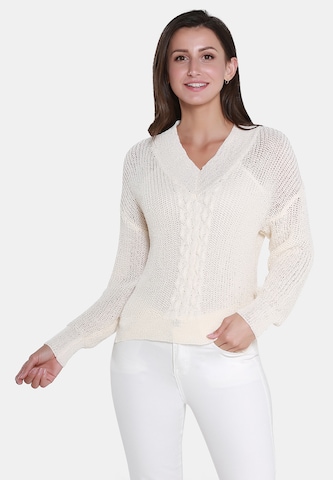 Pull-over Usha en blanc : devant